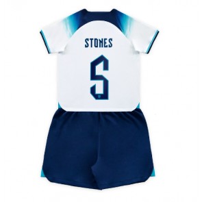 England John Stones #5 Hjemmebanesæt Børn VM 2022 Kort ærmer (+ korte bukser)